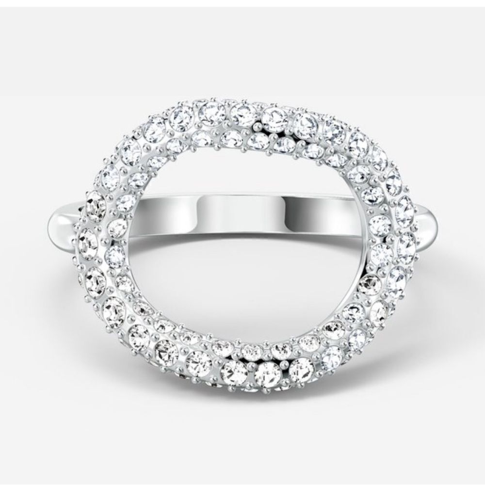 Swarovski "The Elements Air Ring", White, Rhodium Plated - 6.5